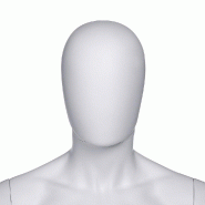 Tête homme Oeuf pour mannequin modulable blanc mat