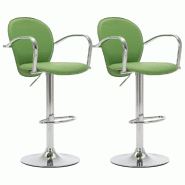 VidaXL Tabourets de bar avec accoudoir lot de 2 vert similicuir Modèle Titan Prime Élite - vert 249709
