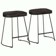 VidaXL Tabourets De Bar Lot De 2 Noir 46x38x52 Cm Bois Manguier Massif - noir 4013529 VidaXL Tabourets De Bar Lot De 2 Noir 46x38x52 Cm Bois Manguier Massif - noir 4013529