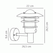 Applique murale LØNSTRUP 22 Sensor Acier galvanisé Acier galvanisé, H.26.5 - IP44 - E27 /Nordlux Extérieur - 5701581232280