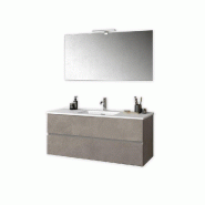 AQA Design Composition de salle de bain en mélamine ORIZON Pierre de La Havane L.121 P.46,5 H.190 MPOR39-AVP - beige Bois manufacturé MPOR39-AVP