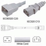 Câble d'alimentation C20/C13 15A BLANC