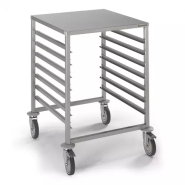 Chariot à glissières avec plateau supérieur - 7 x GN 2/1 - CG-721-5860721 - inox AISI 304 Chariot à glissières avec plateau supérieur - 7 x GN 2/1 - CG-721-5860721 - inox AISI 304