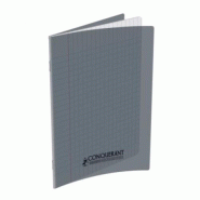 CONQUERANT Lot de 10 Cahier Classique PP piqué 17x22, 96p./48 feuilles 90g/m², Séyès, coloris gris - 3020120001944_0