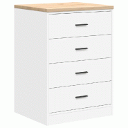 Helloshop26 - Armoire de rangement garage 60 x 51 x 85 cm surface de travail polyvalente durable design en bois blanc 02_0051393 - blanc Bois massif 3