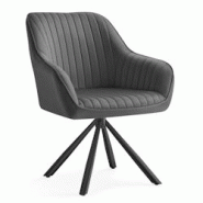 Helloshop26 - Chaise salle à manger fauteuil pivotant velours rembourrée avec accoudoirs charge 120 kg pieds acier pour salle à 12_0004969 - 300022 Helloshop26 - Chaise salle à manger fauteuil pivotant velours rembourrée avec accoudoirs charge 120 kg pieds acier pour salle à 12_0004969 - 300022