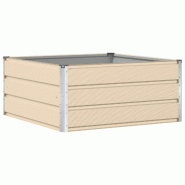 Helloshop26 - Jardinière moderne 100 x 100 x 45 cm style épuré usage extérieur en acier ivoire 02_0059135 - acier 3000240968761