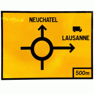 Panneau de voirie temporaire KD42D - Déviation avec mention de la ville - WP Signalisation Panneau de voirie temporaire KD42D - Déviation avec mention de la ville - WP Signalisation