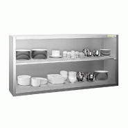 Placard mural inox 2000 x 400 mm / Hauteur 800 mm ouvert PREMIUM - GOLDINOX - gris inox 3701770819911 Placard mural inox 2000 x 400 mm / Hauteur 800 mm ouvert PREMIUM - GOLDINOX - gris inox 3701770819911