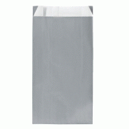 Pochettes cadeaux kraft vergé gris souris 17+7x26cm - par 250 - Emballage rapide et facile