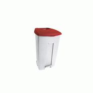 Poubelle a pedale contiplast 120l blanc/rouge