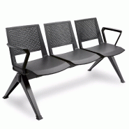 Poutre accueil visiteurs So Lugo - P25, 3 places + 1 tablette, piètement type C - assises et dossiers en polypropylène, garantie 3 ans_0