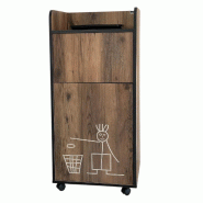 Prosofa Poubelle en bois snack avec bac PVC 70 L - Bois manufacturé TRC-W-70 L