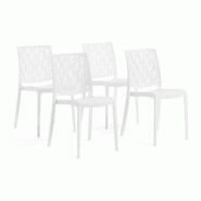 RATTATAN Set 4 Chaises en polypropylène avec fibre de verre empilables pour extérieur et jardin, bar et restaurant, cuisine design moderne - AYDA - RATTATAN Set 4 Chaises en polypropylène avec fibre de verre empilables pour extérieur et jardin, bar et restaurant, cuisine design moderne - AYDA -