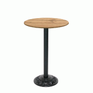 RestooTab - Mange-debout Versailles Ø50cm décor chêne armor - marron fonte TB-VRSFF-R50M-CH.ARM