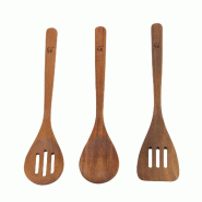 San Ignacio Agros - Ensemble 3Pc Ustensiles de Cuisine Bois d'Acacia - marron Q4417