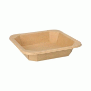 Starpak 25 saladiers carrés/boîtes repas carrées en carton, 500 ml, 3,3 cm x 16,2 cm x 16,2 cm, brun - marron multi-matériau 37015