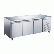 Table réfrigérée inox positive avec évaporateur ventilé - 3 portes - 339 litres - Sans dosseret - SN3101X