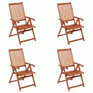 VidaXL Chaises Pliables De Jardin Lot De 4 Bois D Acacia Solide - 3065515 VidaXL Chaises Pliables De Jardin Lot De 4 Bois D Acacia Solide - 3065515
