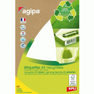 420 étiquettes blanches recyclées, format 19 x 38 mm (14 feuilles A5 / cdt) - 3270241012453