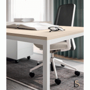 Bureau de Direction avec retour X1- Officity - 180, Alu, Blanc