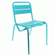 Chaise d'extérieur empilable Avignon en aluminium finition bleu agata par 4