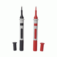 CHAUVIN ARNOUX - Pointes de touche diam 2mm 1000V CAT IV 10A - Connectique fiche femelle diam 4mm isolée - Jeu de 2 (1 rouge/1 noire) - Certifiée U