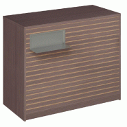 Comptoir Vertigo H T03nat. Spl.Gauche L120cm 2tabl.Couliss.4tab.Amovib-noyer