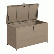 COULEURS DU MONDE Coffre de rangement extérieur 460L  – Acier galvanisé couleur taupe - marron acier 3700263329562