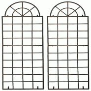 Décoshop26 - Lot de 2 treillis tuteur mural 180 x 70 cm décoration de jardin plantes grimpantes en métal bronze 10_0008912 - métal 3000266910430