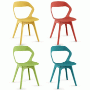 Helloshop26 - Lot de 4 chaises salle à manger 48 x 54 x 81 cm confort assise ergonomique design multicoloré en PP 20_0018228 - 3000232310257