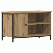 Helloshop26 - Meuble TV rectangulaire avec rangement efficace 80 x 40 x 50 cm en bois d'ingénierie chêne artisanal 02_0051824 - Bois massif 30002371