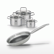 Lot de 3 Faitouts Elo Relief Solution 12/16/20cm et Poêle 24cm - gris 3176239959406