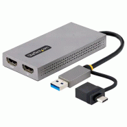 StarTech Adaptateur USB vers Double HDMI - USB A/C vers 2