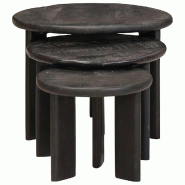 Tables basses gigognes 3 pcs Blanc Bois de mangue massif Modèle Orion Edge Pro - 8721158631817