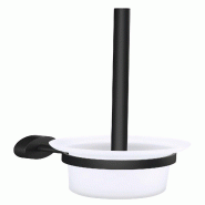 Tesa MOON BLACK Ensemble WC Support et Brosse WC, Noir Mat, Verre Satiné - Salles de Bains Modernes et Style Industriel - Sans Perçage - 379 mm x 11 Tesa MOON BLACK Ensemble WC Support et Brosse WC, Noir Mat, Verre Satiné - Salles de Bains Modernes et Style Industriel - Sans Perçage - 379 mm x 11