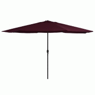 VidaXL Parasol de jardin avec mât en métal 390 cm rouge bordeaux Modèle Ventura Plus - 47382