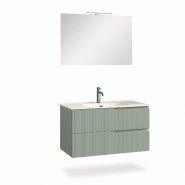 AQA Design Composition de salle de bain en MDF 4 pièces VENERE vert sauge L.91 P.46,5 H.190 MPVE09-SAL - vert Bois manufacturé MPVE09-SAL