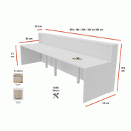 Bureau d'Accueil 2 Personnes LED Eira | Mobel Linea - Oui, 364, Blanc/ chêne veiné_0