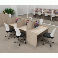 Bureau de call center version double 5 personnes avec poste pour superviseur. - Acacia clair, 5 places