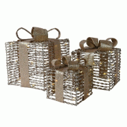 Cadeaux lumineux or 15+20+25cm - par 3