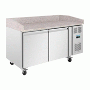 Comptoir à Pizza 2 Portes Polar Série U – Plan Granit – 428L – Inox Professionnel