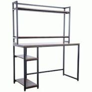 Décoshop26 Bureau table d'ordinateur avec étagère et espaces de rangement design en bois et métal noir 10_0005521 - noir 3000252688060 Décoshop26 Bureau table d'ordinateur avec étagère et espaces de rangement design en bois et métal noir 10_0005521 - noir 3000252688060