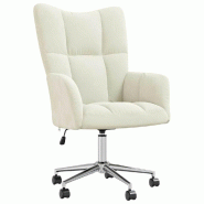 Décoshop26 - Fauteuil lounge chaise de canapé bureau sur roulettes design moderne en velours crème DEC026636 - beige 3000255927364 Décoshop26 - Fauteuil lounge chaise de canapé bureau sur roulettes design moderne en velours crème DEC026636 - beige 3000255927364