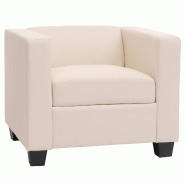Décoshop26 - Fauteuil lounge relax design moderne avec accoudoirs assise rembourrée confortable en similicuir blanc 04_0011554 - blanc 3000268640472