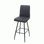 Décoshop26 - Tabouret de bar chaise comptoir x1 avec repose-pieds rotatif assise en tissu gris foncé 04_0005289 - gris 3000130132692