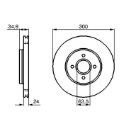 Disque de frein Bosch 0986479048 - ventilé de l'intérieur - boîte de 2 - avant - 4 trous Disque de frein Bosch 0986479048 - ventilé de l'intérieur - boîte de 2 - avant - 4 trous