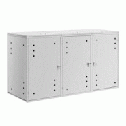 Helloshop26 - Cache-poubelle habillage abri 3 x 240 litres trous d'aération acier inoxydable 201 argent métallisé 14_0008486 - 3000221126258 Helloshop26 - Cache-poubelle habillage abri 3 x 240 litres trous d'aération acier inoxydable 201 argent métallisé 14_0008486 - 3000221126258