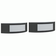 Helloshop26 - Lot de 2 appliques murales d'extérieur design moderne 31,5 x 9 x 10 cm en acier inoxydable noir 02_0056614 - noir inox 3000239612422