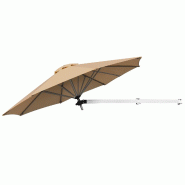 Helloshop26 - Parasol mural 247 x 184 cm ajustable et inclinable grand espace d'ombre auvent en aluminium marron 20_0013020 - marron aluminium 3000227